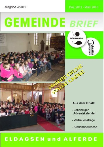 Gemeindebrief 4/2012 - Kirchengemeinde Eldagsen