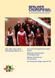 Chorspiegel 168 - Chorverband Berlin eV