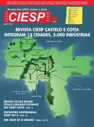 REVISTA CIESP CASTELO E COTIA INTEGRAM 13 CIDADES, 5.000 INDÚSTRIAS