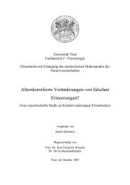 Alterskorrelierte Veränderungen von falschen Erinnerungen?