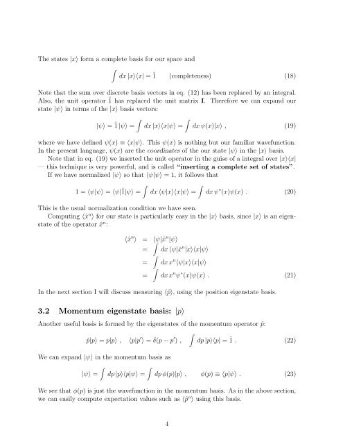 Dirac Notation 1 Vectors