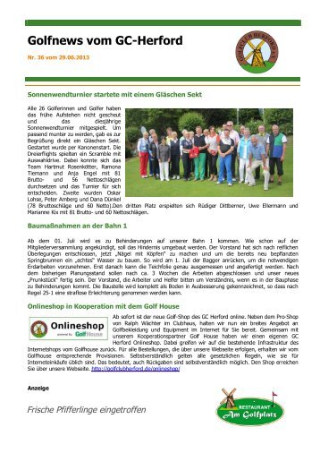 Golfnewsletter 36 - Golfclub Herford