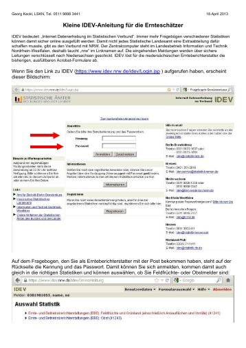 IDEV - Anleitung - Landesbetrieb für Statistik und ...