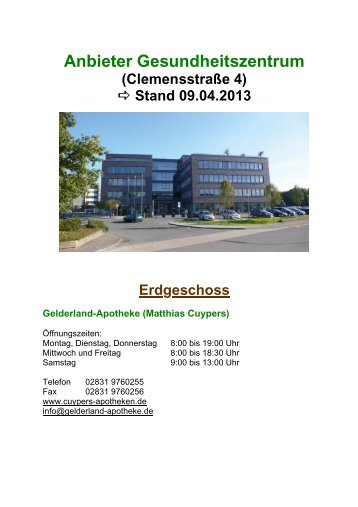 Anbieter Gesundheitszentrum - St.-Clemens-Hospital Geldern
