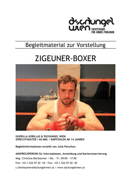 Begleitmaterial Zigeuner-Boxer - Dschungel Wien