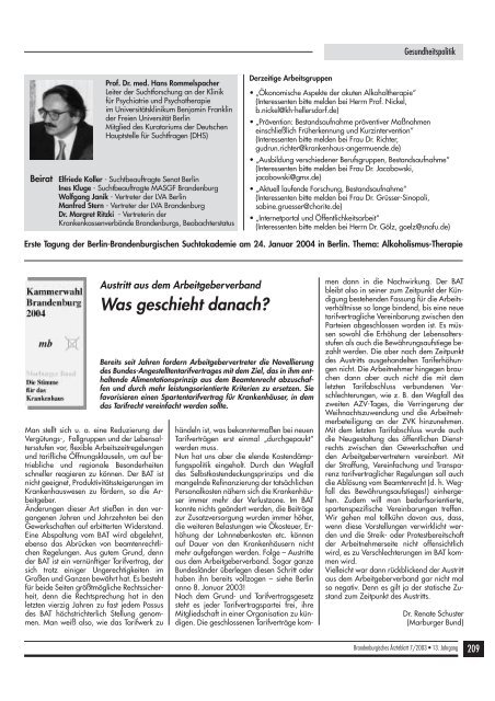 Brandenburgisches Ärzteblatt 07/2003 - Landesärztekammer ...