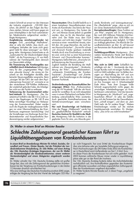 Brandenburgisches Ärzteblatt 07/2003 - Landesärztekammer ...