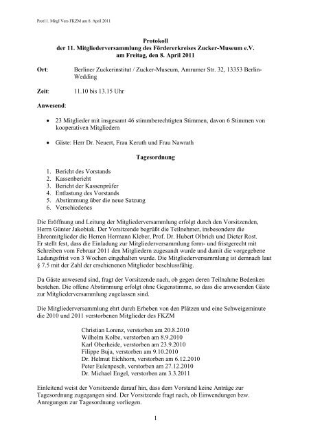 Protokoll der 11. Mitgliederversammlung vom 8. April 2011 als PDF ...