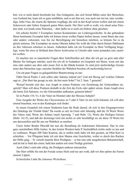 Briefe von H. F. Kohlbrügge an J. Wichelhaus - Licht und Recht