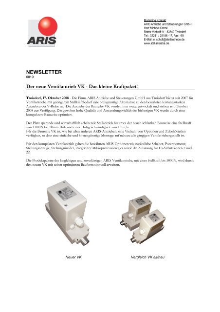 Neues Modell 2008 - ARIS Antriebe und Steuerungen GmbH