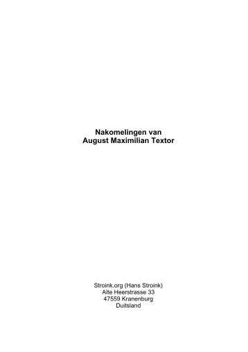 Nakomelingen van August Maximilian Textor - stroink.org