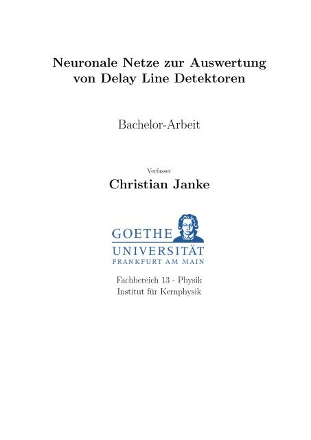 Neuronale Netze zur Auswertung von Delay Line Detektoren ...