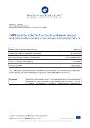 CHMP position statement on Creutzfeldt-Jakob disease and plasma ...