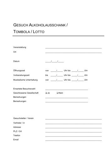 gesuch alkoholausschank / tombola / lotto - Gemeinde Neuheim