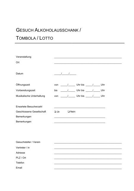 gesuch alkoholausschank / tombola / lotto - Gemeinde Neuheim