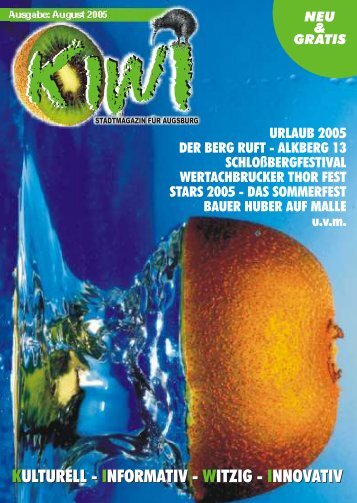 August 2005 - kiwi - stadtmagazin für augsburg