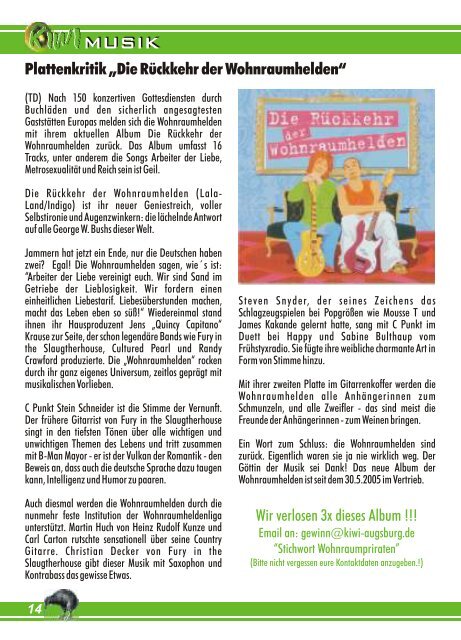 August 2005 - kiwi - stadtmagazin für augsburg