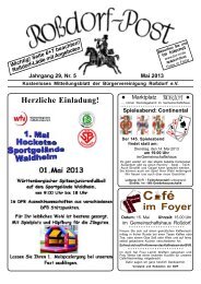 Programm MAI 2013 - bei der Bürgervereinigung Roßdorf eV