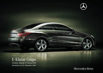 Preisliste Mercedes-Benz E-Klasse Coupe (C207) vom 25.09.2009.