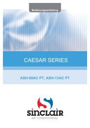 Bedienungsanleitung Caesar Baureihe ASH-09AC PT / ASH-13AC PT