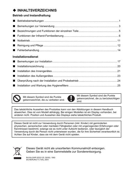 Bedienungsanleitung Caesar Baureihe ASH-09AC PT / ASH-13AC PT