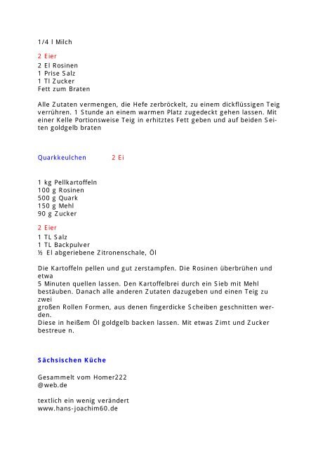 Sächsische Küche - Glutenfrei kochen backen