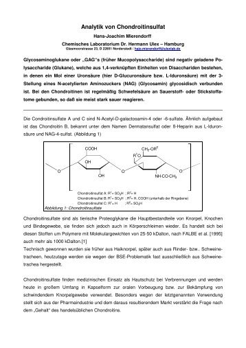 Analytik von Chondroitinsulfat - Chemisches Laboratorium Dr. H. Ulex