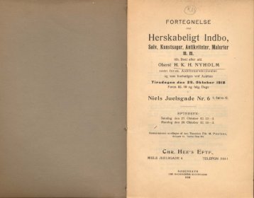 Herskabeligt Indbo, Sølv, Kunstsager, Antikviteter, Malerier