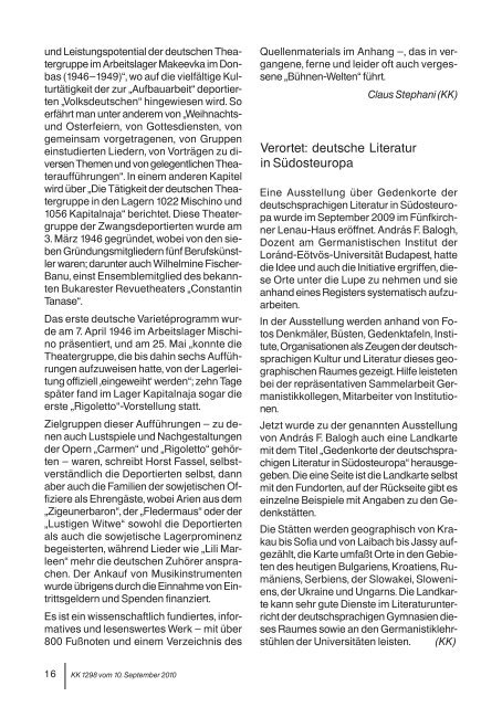 Ausgabe 1298 als PDF zum Download - Kulturportal West Ost