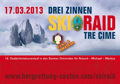 Flyer Skimarathon 2013 - Bergrettung Sexten