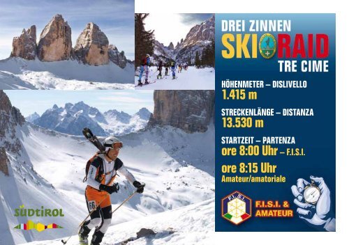 Flyer Skimarathon 2013 - Bergrettung Sexten