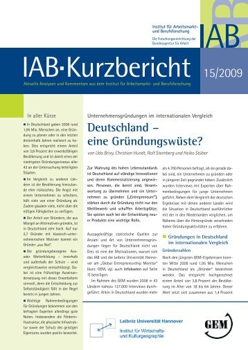 Deutschland - eine Gründungswüste? - IAB
