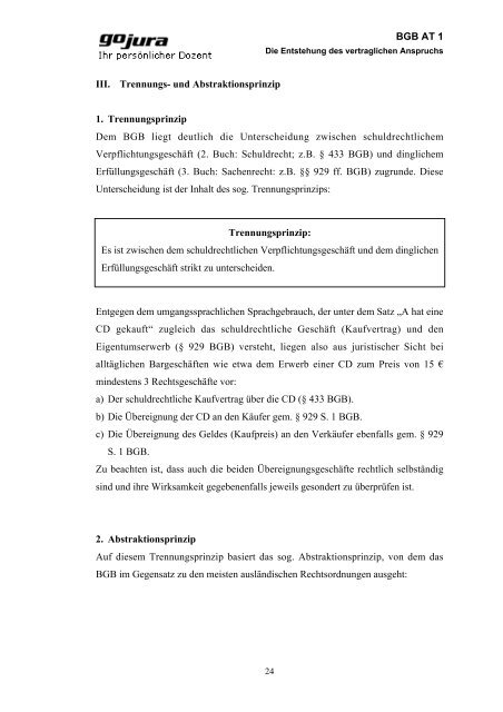 BGB AT 1 1. Vertragliche Ansprüche 2. Vertragsähnliche ... - go-jura