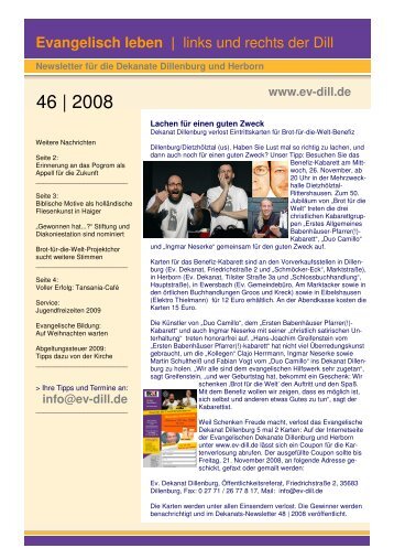 Newsletter 46 | 2008 - links und rechts der Dill