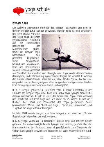 zur Geschichte des Iyengar Yoga - Yoga-richterswil.ch