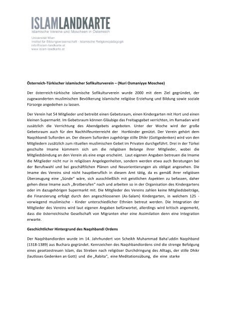 Osterreich Turkischer Islamischer Sofikulturverein Islam