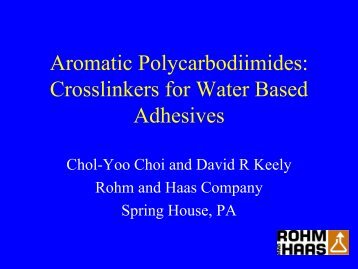 Crosslinkers for Water Based Adhesives - PSTC. Pressure Sensitive ...