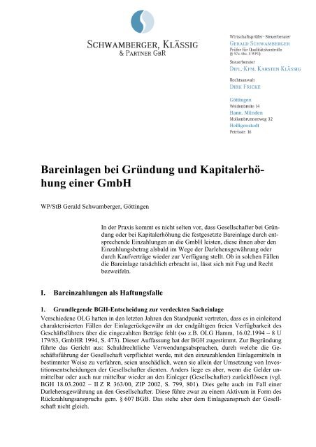 Sachkapitalerhöhung gmbh voraussetzungen