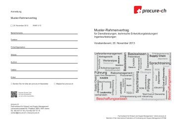 Details zum Vorabendevent Muster-Rahmenvertrag - Procure.ch