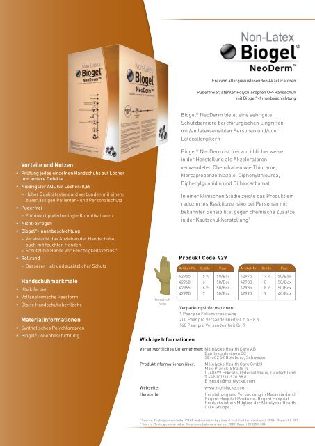 Biogel® NeoDerm - Mölnlycke Health Care