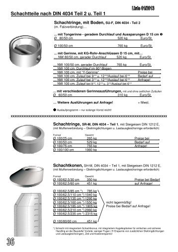 Schachtteile n. DIN 4034/1 - Betonwaren-schneider.de