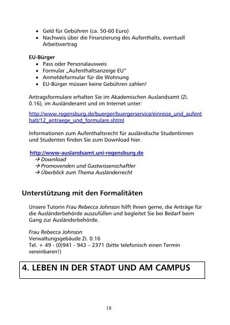 First Steps - Universität Regensburg