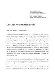 Referat von Enrico Morresi, Journalist, Präsident des Stiftungsrates