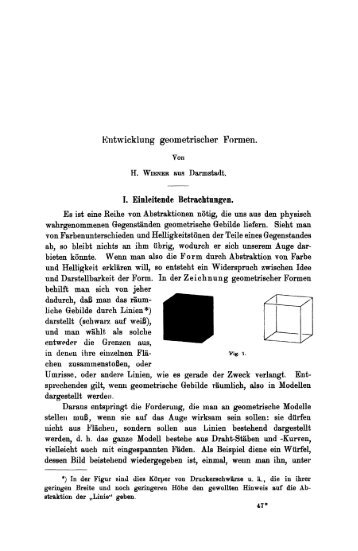 Entwicklung geometrischer Formen.