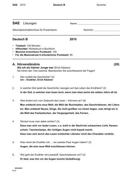 Deutsch B 2010 A. Hörverständnis (20)