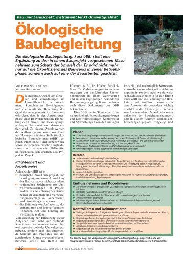 Ökologische Baubegleitung - CSD