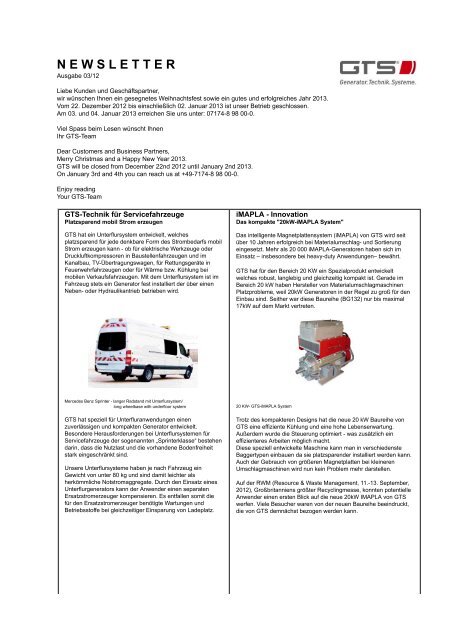 Ausgabe 03/12 - gts generator. technik. systeme.