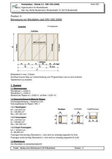 Beispiel Holzrahmenbau-Wand - Harzer-Statik-Software