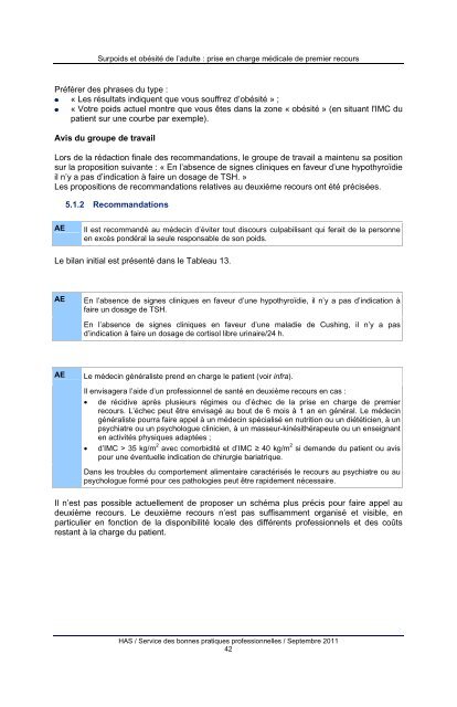 Surpoids et obésité de l'adulte - Haute Autorité de Santé