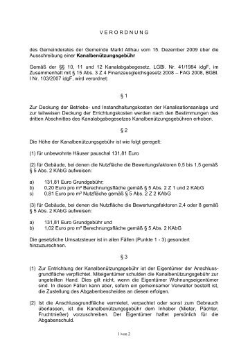 VERORDNUNG des Gemeinderates der Gemeinde Markt Allhau ...